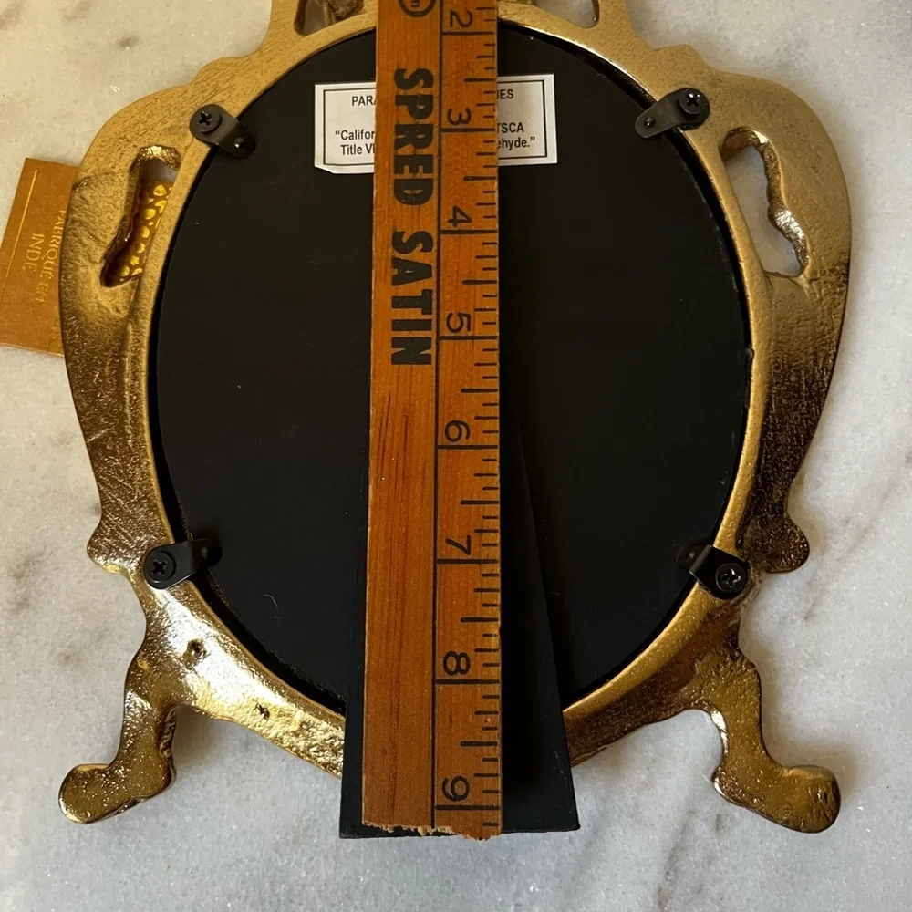 Ornate Gold Oval Mirror metal or brass frame made in India